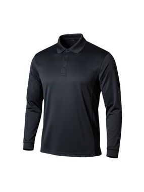 Mier Black Long-Sleeve Polo Performance Shirt Size Large NWT